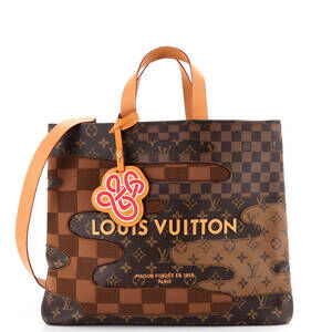 Louis Vuitton MM Shopper Tote Patchwork Reverse Monogram Canvas and Damier